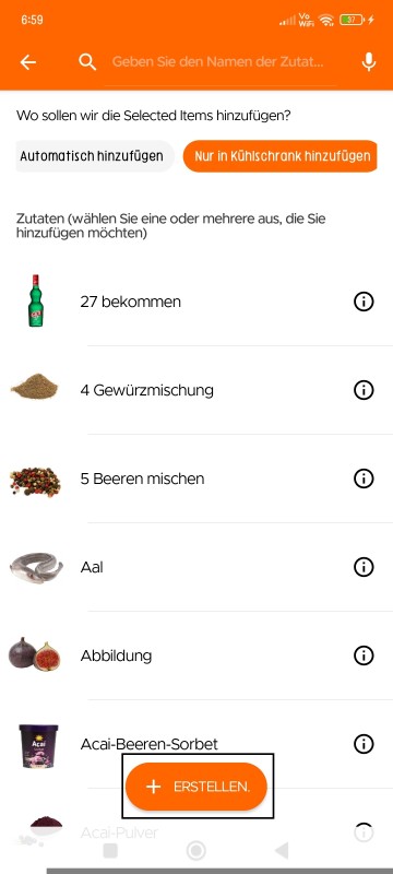 Create dish/leftover option in inventory